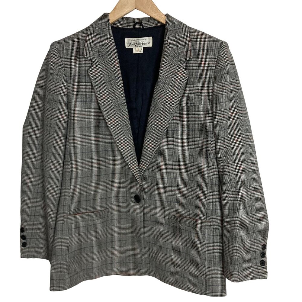 Saks Fit Avenue women gray blazer size 8 M casual style - Picture 12 of 15